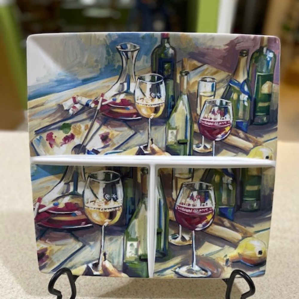 Disney Epcot Food and Wine 2007 artist charcuterie plate square 11 x11